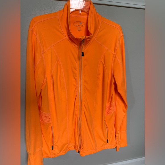 Tangerine orange zip up workout active  jacket XL - Picture 1 of 5